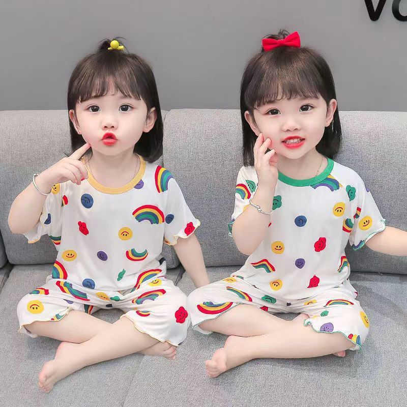 女.童冰丝柔软睡衣夏季女孩宝宝夏天空调服韩版童童公主薄款家居图片