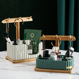 创意玄关收纳盒桌面杂物轻奢入门钥匙架置物现代简约摆件家居饰品