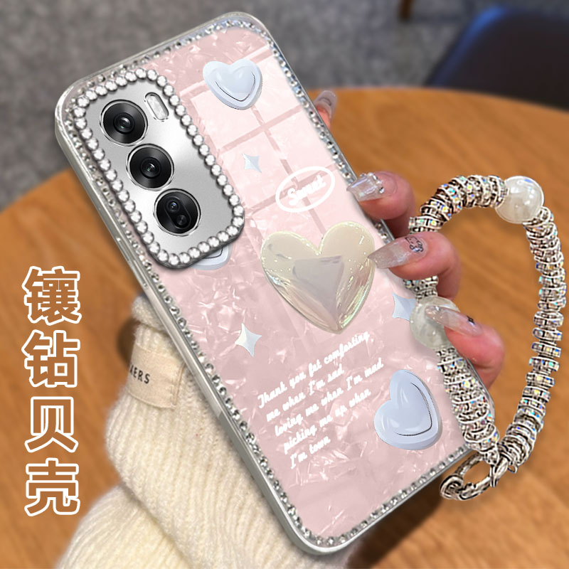 高级感电镀贝壳纹镶钻  不掉漆 不掉色