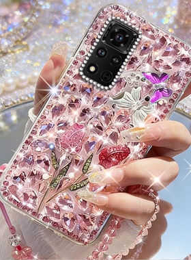 亮晶晶水钻奢华适用荣耀V40手机壳/2026年70Plus女款60A硅胶X70小众9x高级感30Plus新款20爆款X50Pro网红X50i