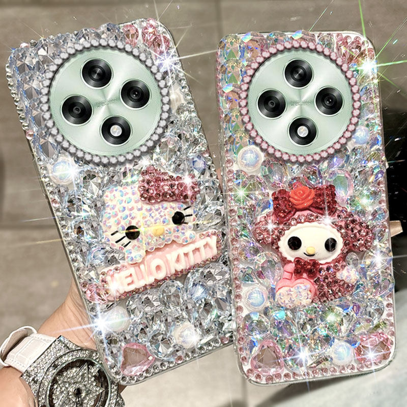 卡通满钻奢华适用OPPOA3 5G手机壳水钻K9x新品A58高级感K5/2025年K9网红10+全包A9保护套R11防摔K10活力版