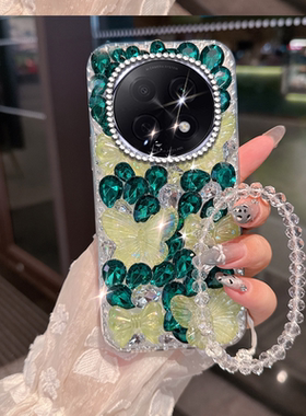 绿色小清新水钻适用OPPOA5Pro手机壳新品A3 全包A5 镶钻K9x小众A1x/2025年7外壳A2m女款8ultra防摔A2高级感K5