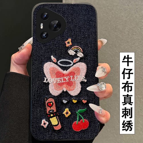 真刺绣牛仔布艺  不掉色 不脱丝