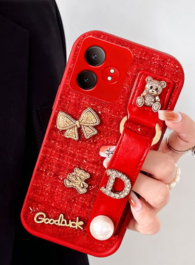 2026新款布艺小香风适用realme真我GTNeo6手机壳保护套Realme真我Neo7se毛绒12X结婚Realme真我6红色