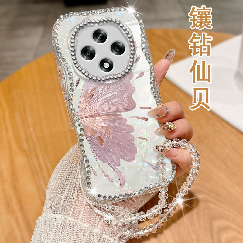 透明水钻贝壳适用OPPOA3 5G手机壳女款K12x高级感R15标准版保护套A58X防摔A58新款A8全包K10x简约A2镶钻A9X
