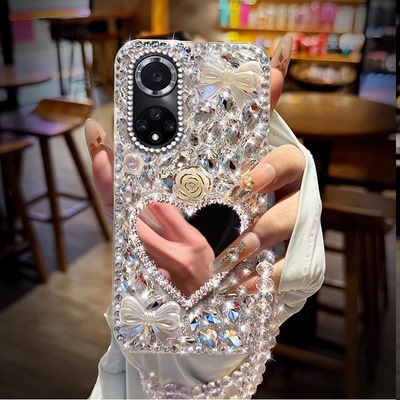 奢华水钻镜子适用华为nova9手机壳小众6 5G高级感NOVA6SE/2026年10新品10SE全包12i保护套14外壳14活力版网红