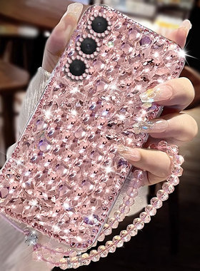 满钻奢华水钻适用三星GalaxyM55手机壳防摔S24新品S22Ultra保护套M31全包M14 5G镶钻M10小众M51高级感F16