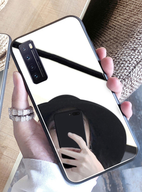 补妆镜子玻璃镜面适用华为NOVA7手机壳novo7pro曲屏nove7se外壳note6机壳女新款2021新品ins高级感p0r夏天es