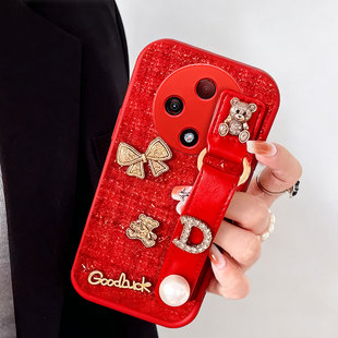 2026新款布艺小香风适用OPPOA3 5G手机壳红色A96外壳FindX8S+硅胶K9s喜庆A3i结婚oppoR11s保护套7针织A52防摔