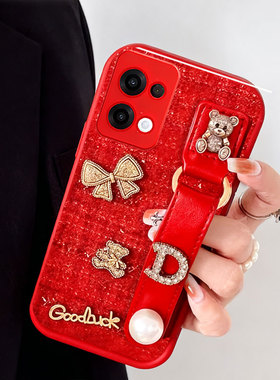 2026新款布艺小香风适用OPPOReno13手机壳红色k7毛绒9全包A5plus保护套A2m小众8S硅胶k9女款2新秋冬A6外壳5