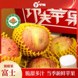 丁苹果烟台微瑕红富士有机苹果当季新鲜苹果脆甜多汁果园直发现货