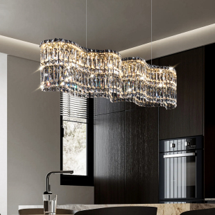 水晶吊灯饭厅2025新款 现代简约吧台设计师别墅高档餐桌灯 轻奢意式