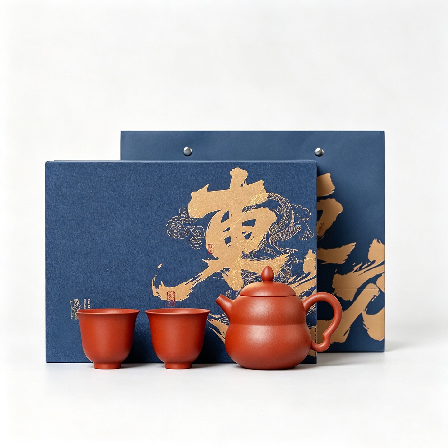 高端御龙东方朱泥紫砂葫芦壶舍予对杯茶具套装家用功夫茶具礼盒装