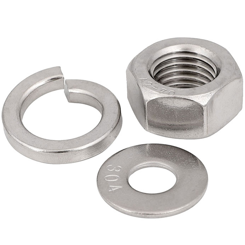 201不锈钢螺母六角螺帽平垫片弹垫Mu3M4M5M6M8M10M12M14M16M18M20