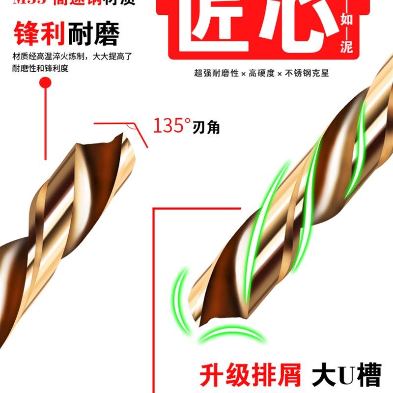 M35含钴麻花钻专打不锈钢13-20mm