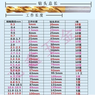 0.75 1.25 0.85 1.05 1.95 0.95 含钴非标不锈钢镀钛涂层钻头0.65
