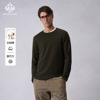 曼加龙新款美式休闲男士长袖T恤