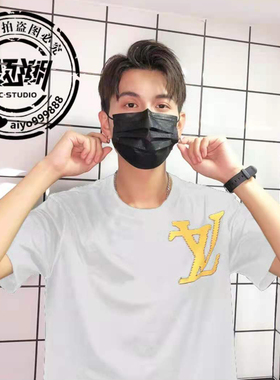 2024SS大潮牌黄色大字母短袖T恤ins男女同款情侣装大码网红