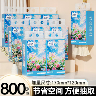 厕纸抽卫生纸巾蓝漂 餐巾纸800张家用实惠装 抽纸壁挂式 悬挂式
