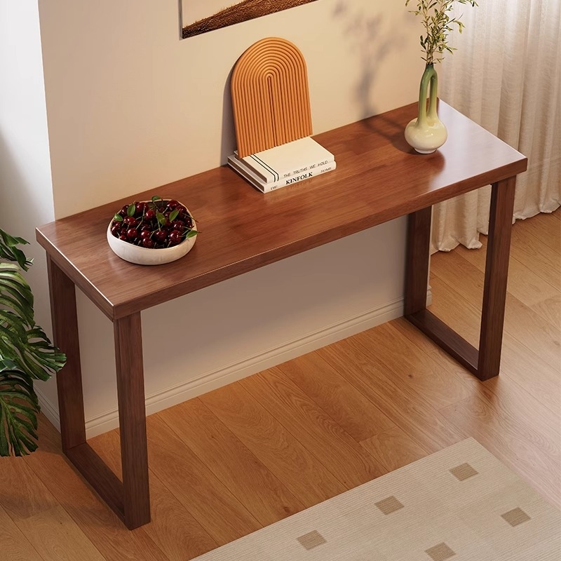 艾比森实木玄关桌入户靠墙长条桌家用窄供桌门厅条几书房办公书桌