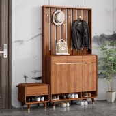 欧雅逸家全实木鞋 入 柜玄关柜一体衣帽架家用门口挂衣架室内新中式