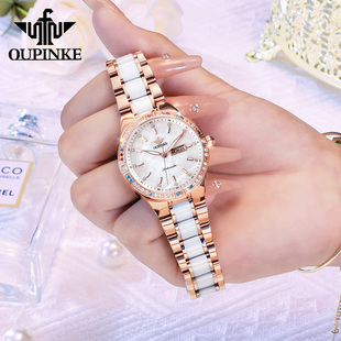 瑞士名牌品牌手表女士纯进口全自动机械表芯夜光时尚防水原装十大