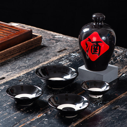 复古空酒瓶1斤装2白酒3散装5空瓶10陶瓷小酒坛T酒碗家用密封窖藏