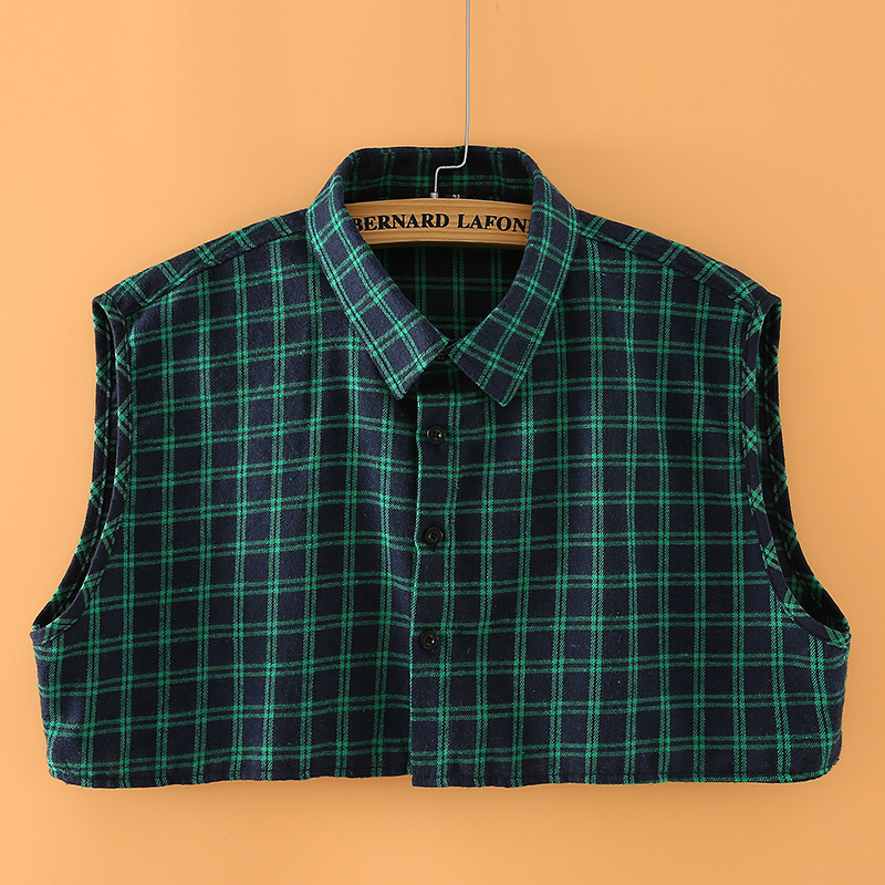 假领子女c百搭格子假领分尺码内搭衬衣领春秋冬新款衬衫尖领假衣