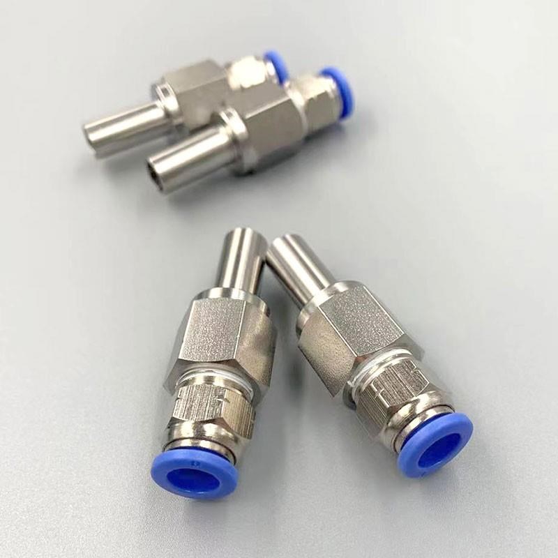 316不锈钢 1/4 3/8光杆转y快插快拧焊接直管转6 8mm卡套转变径接