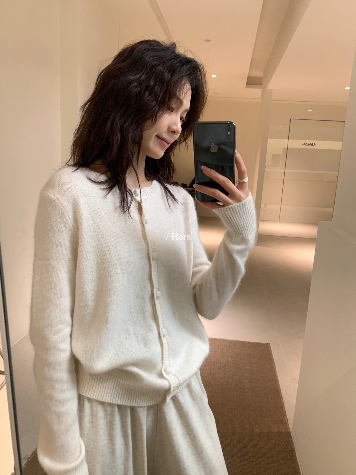 一勺甜 hers通勤绵羊毛开衫保暖毛衣女2025秋冬休闲百搭开衫92442