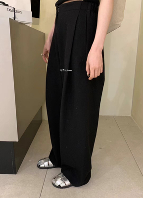 METWO机场裤2024新款气质通勤显瘦微拖地直筒垂感西裤08213