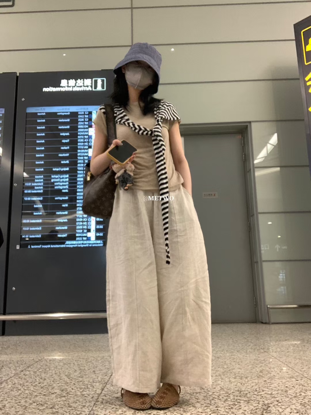 METWO 8906私服棉麻萝卜裤女2025夏季新款高腰休闲宽松显瘦阔腿裤