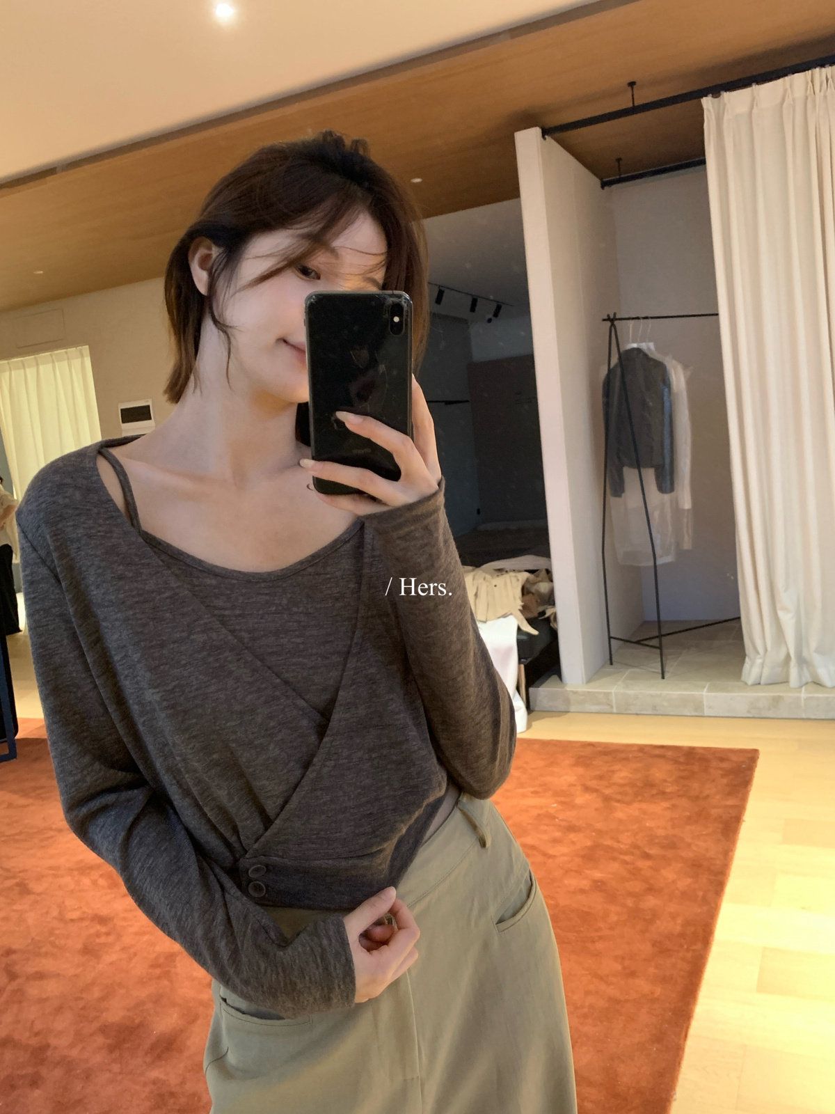 Hers两件套吊带+罩衫针织衫女