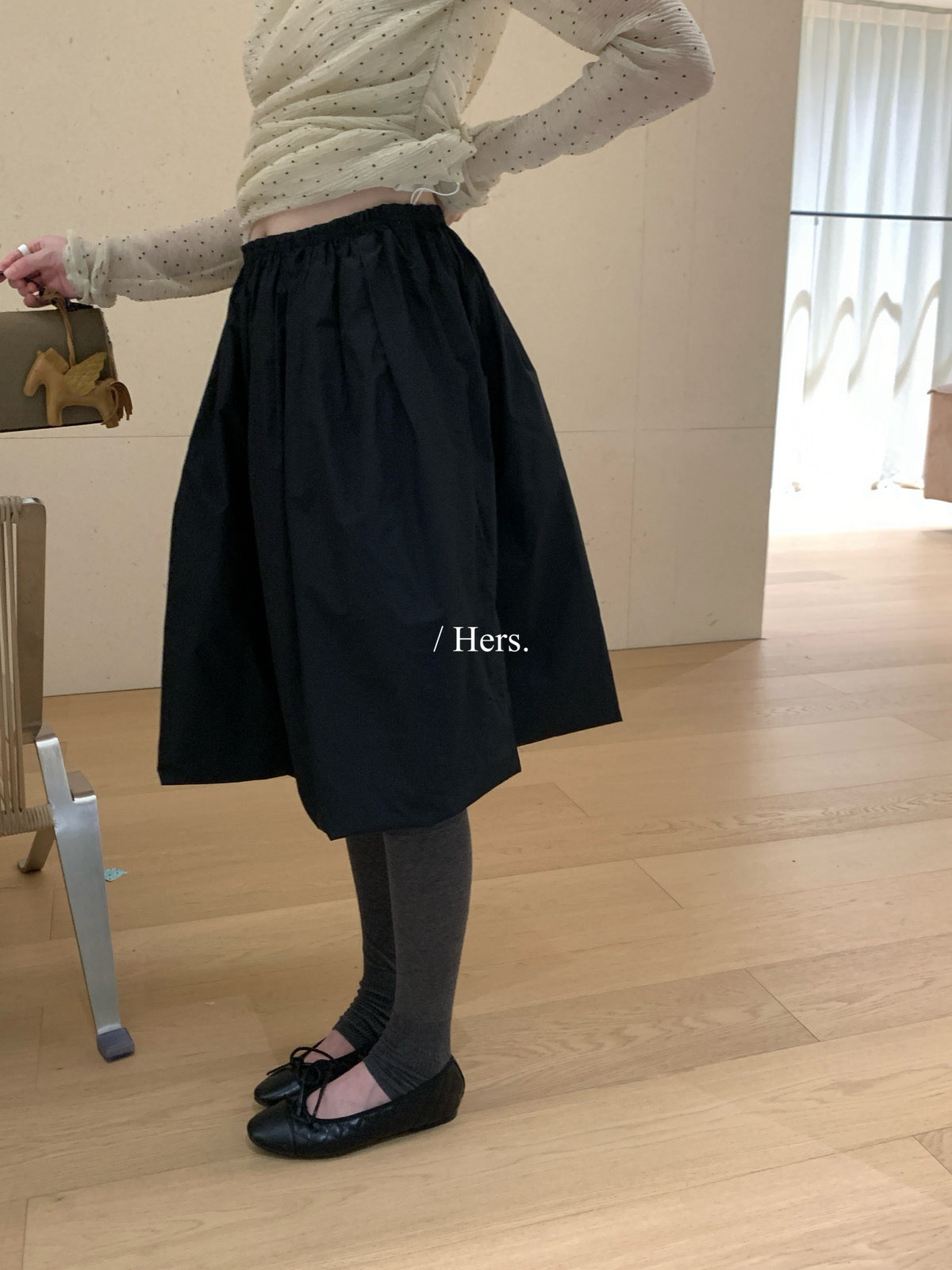 Hers设计感花苞中款半身裙