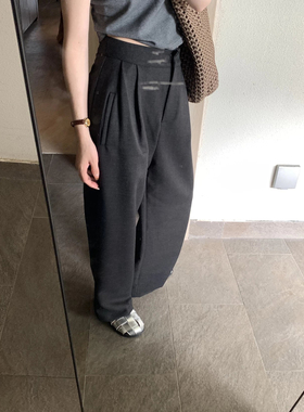 METWO裤王！西装神裤春季新款高腰垂感宽松显瘦直筒休闲长裤9181