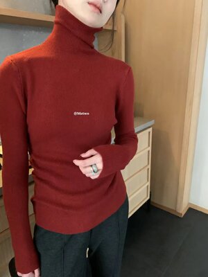 METWO 2294#针织打底 三色高领打底衫女2024冬季新款气质显瘦上衣