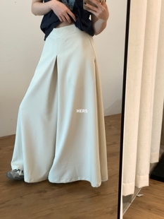 百搭休闲长裤 女2025春夏新款 20654 hers高腰设计感阔腿西裤 METWO