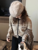 METWO小香风毛衣女 华夫格针织衫 秋冬小众设计单排扣上衣外套1999