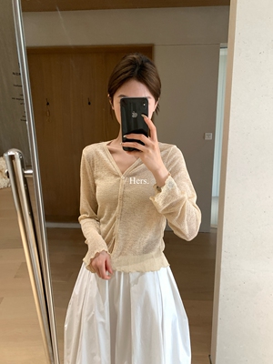 26年夏上新！【Hers】简约日常通勤微透V领针织开衫外套女 80329
