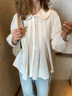 衬衫 一勺甜 小衫 韩系简约日常精致小娃娃领长袖 女80312 Hers