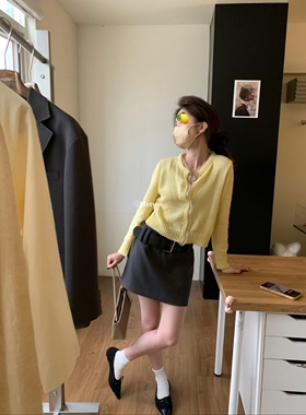 METWO 8677#拼纱毛织开衫女2025新款圆领法式休闲内搭上衣外套