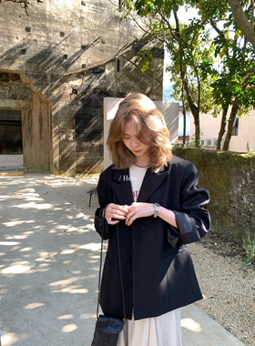Hers 春上新！设计感廓形西装外套女2026韩系百搭西服上衣80169