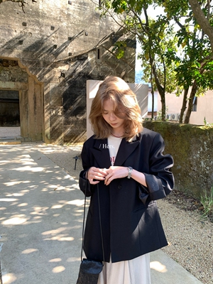 Hers 春上新！设计感廓形西装外套女2026韩系百搭西服上衣80169