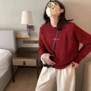 METWO 2233#韩标4色毛衣女秋冬季2024新款针织衫短款宽松套头毛衣
