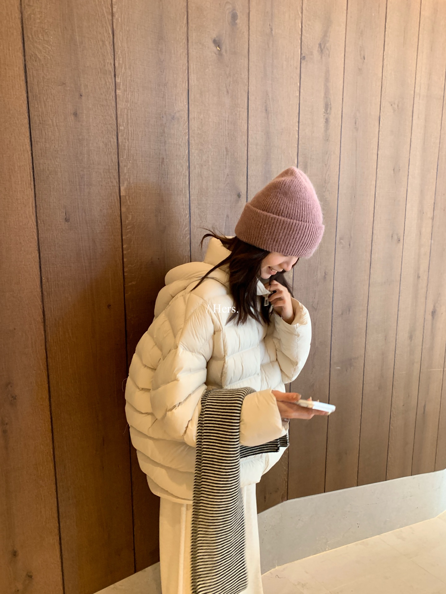 一勺甜 hers龟背连帽排骨羽绒服女2025冬季宽松显瘦保暖外套92662