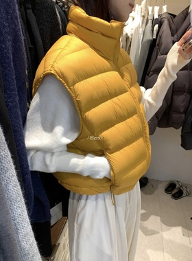 一勺甜 hers经典不过时90白鸭绒大排骨羽绒马甲女2025秋冬 92535