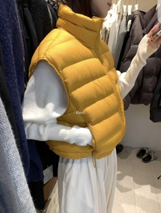 一勺甜 hers经典不过时90白鸭绒大排骨羽绒马甲女2025秋冬 92535