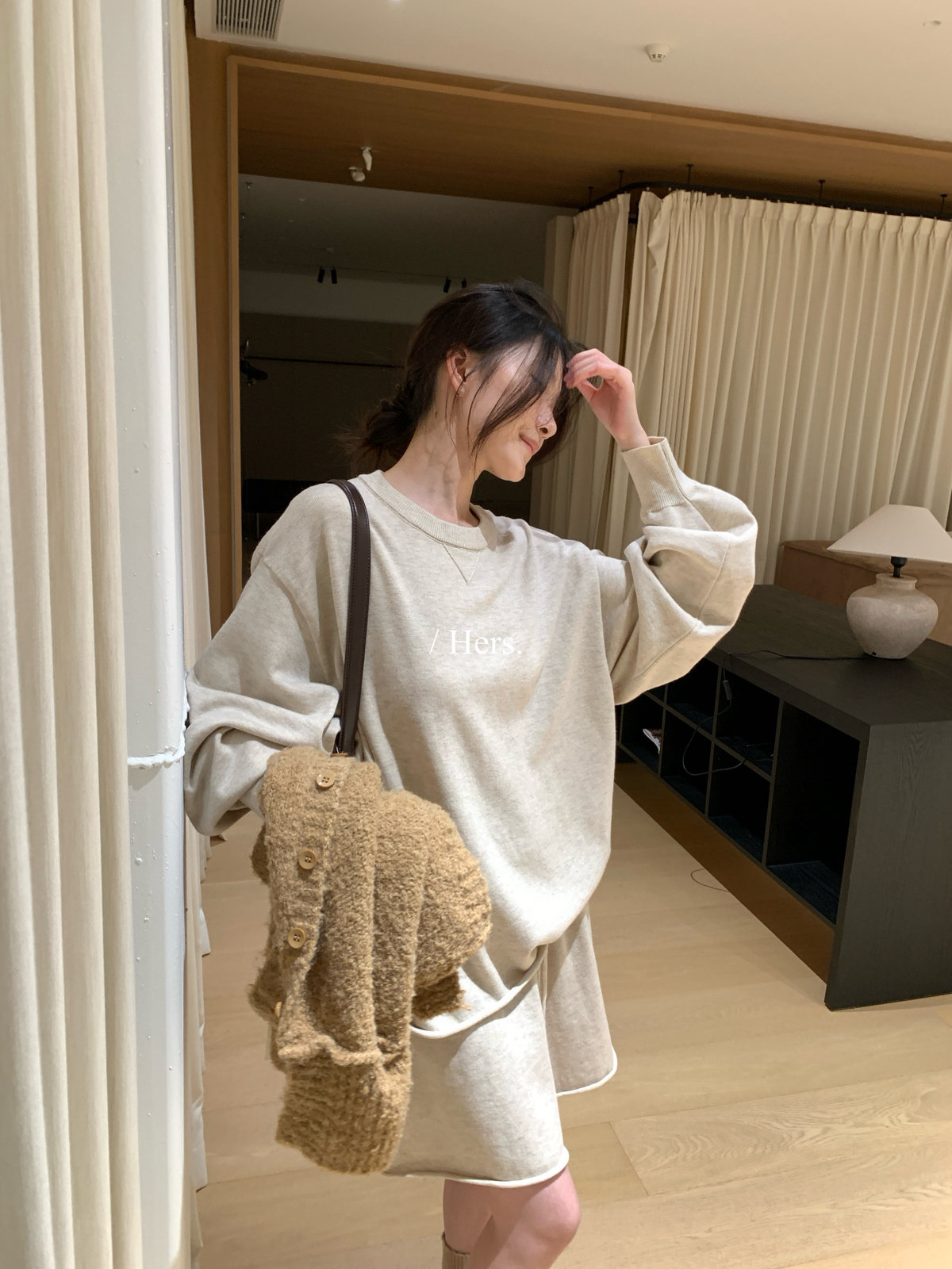 Hers遛弯懒人针织衫+休闲短裤