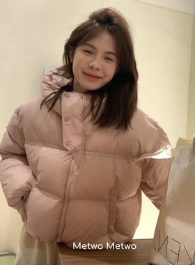 一勺甜 hers韩系通勤连帽保暖羽绒服外套女冬季保暖面包服92814#