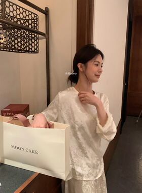 METWO 9082#水貂毛人丝衬衫